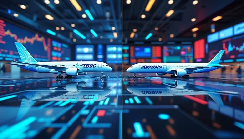 analyse du duel entre airbus et boeing : un carnet de commandes qui alarme wall street et impacte le secteur aéronautique.