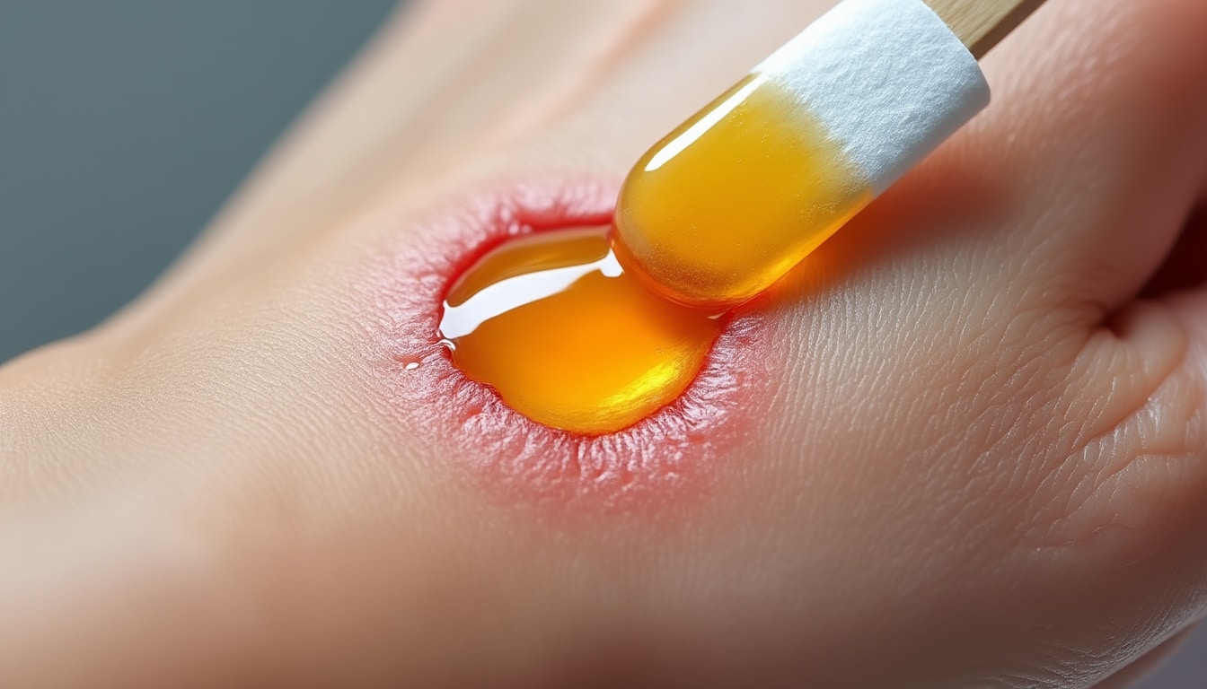 découvrez comment l'application de miel médical favorise la cicatrisation des plaies superficielles grâce à ses propriétés naturelles antibactériennes et cicatrisantes.