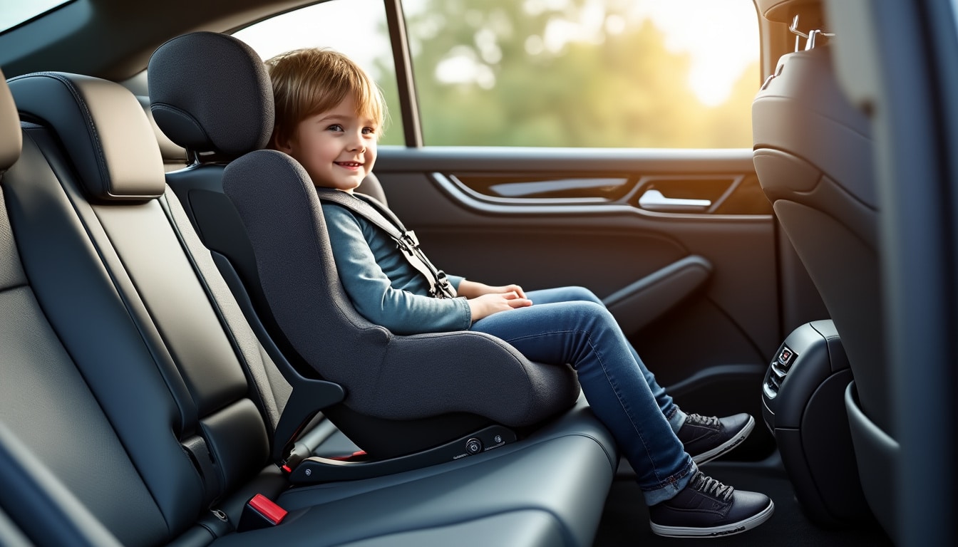 assurez la sécurité optimale des passagers arrière grâce à la fixation isofix de votre siège auto, garantissant une installation facile et un maintien sécurisé.